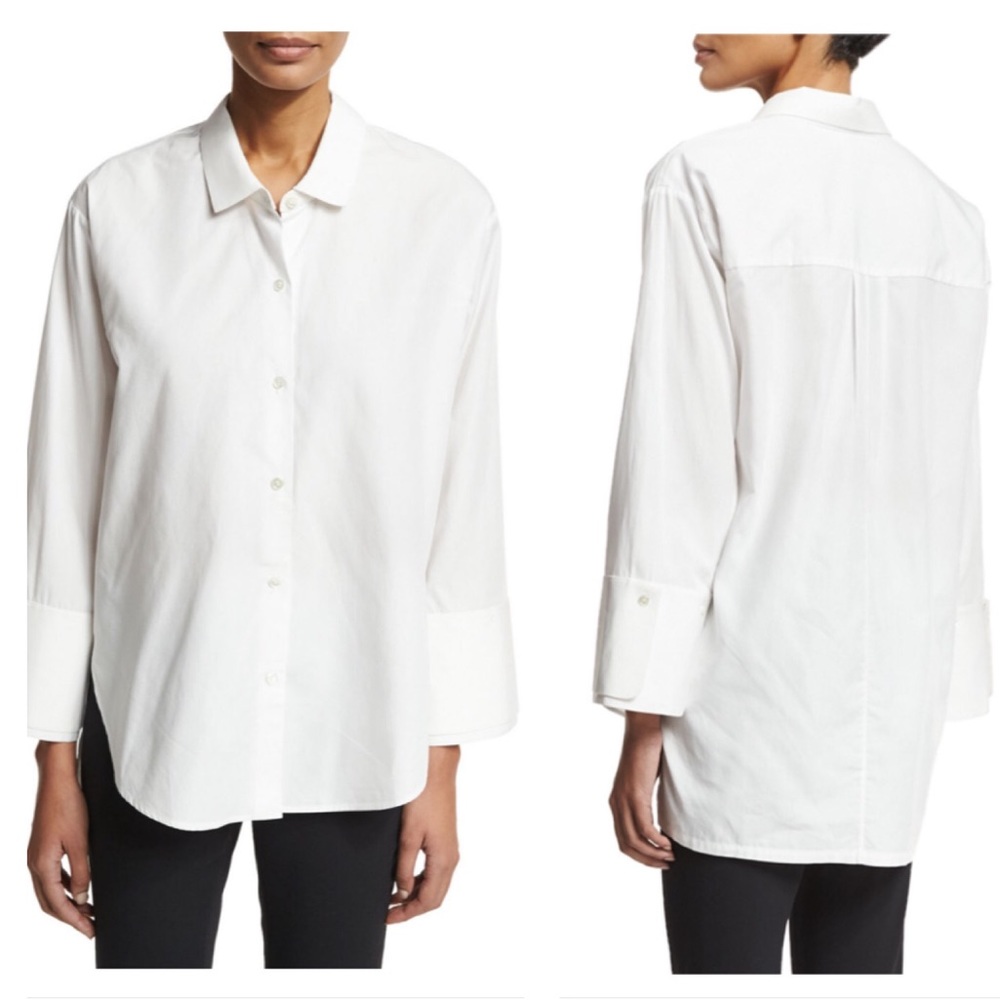 Halston Heritage Wide Cuff Button Front Shirt - image 3